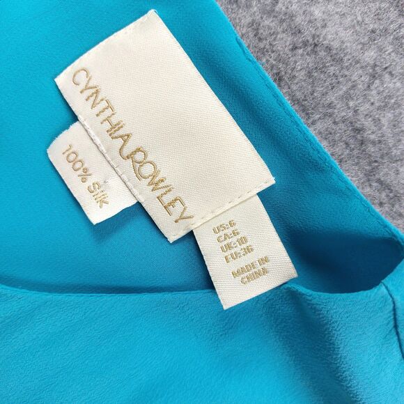 Cynthia Rowley Dress Womens Sz 6 Sleeveless Silk Sheath Shift Party Minimalist - Picture 3 of 12